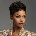 Synthetic Wig 4-Inch Wavy Pixie Cut with Bangs in Dark Brown, Deep Purple or Burgundy for Cosplay — image 9