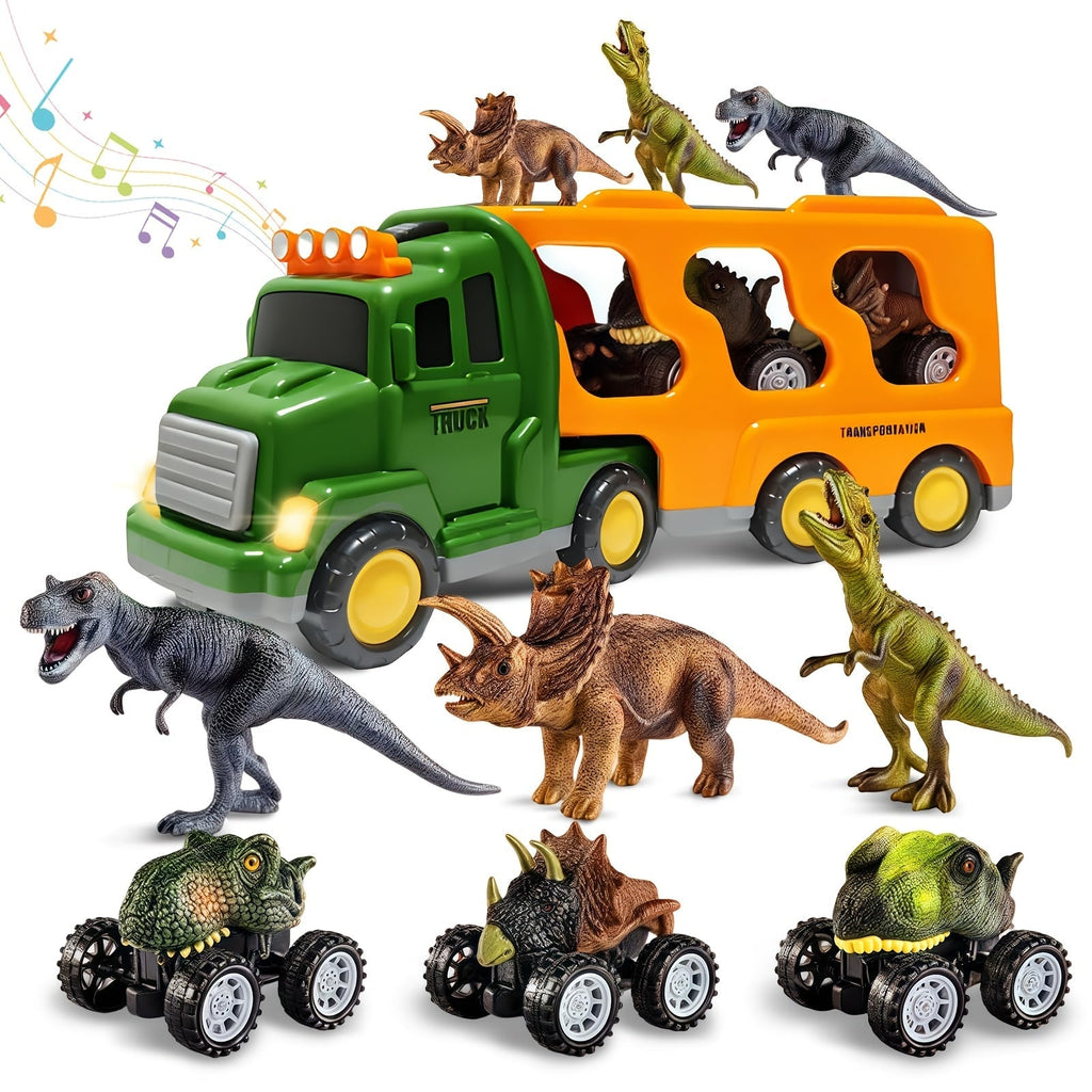Dinosaur Transport Truck Toy Set with Lights & Sounds with the Listed Color, Size or Set Options for Everyday Use — image 1