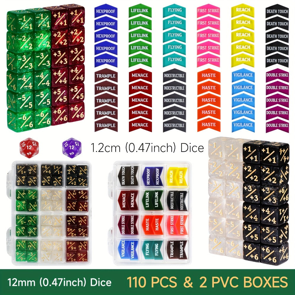 MTG Counter Dice Set 110pcs with the Listed Color, Size or Set Options for Everyday Use, with the Listed Configuration — imag