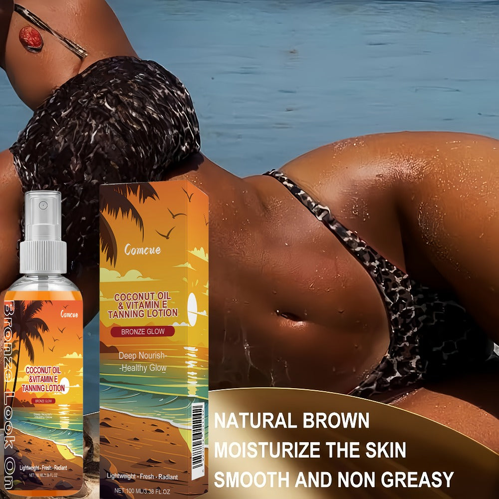 Self Tanning Spray with Coconut Oil 100ml Sunless Tanner for Natural Bronze Glow – Sun-Kissed Complexion Indoor Self Tan Hydr