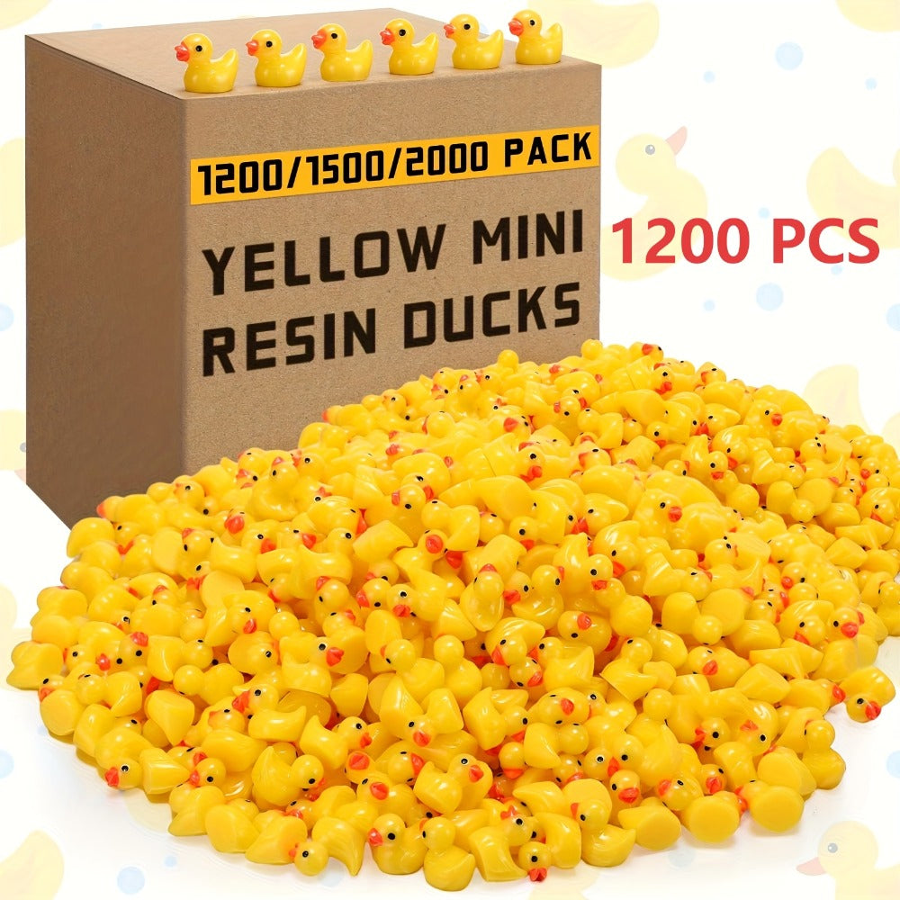 Mini Rubber Ducks Bulk 1200pcs, Tiny Yellow Resin Duck Figures for Hide & Seek Prank, Cruise Ship Duck — image 1