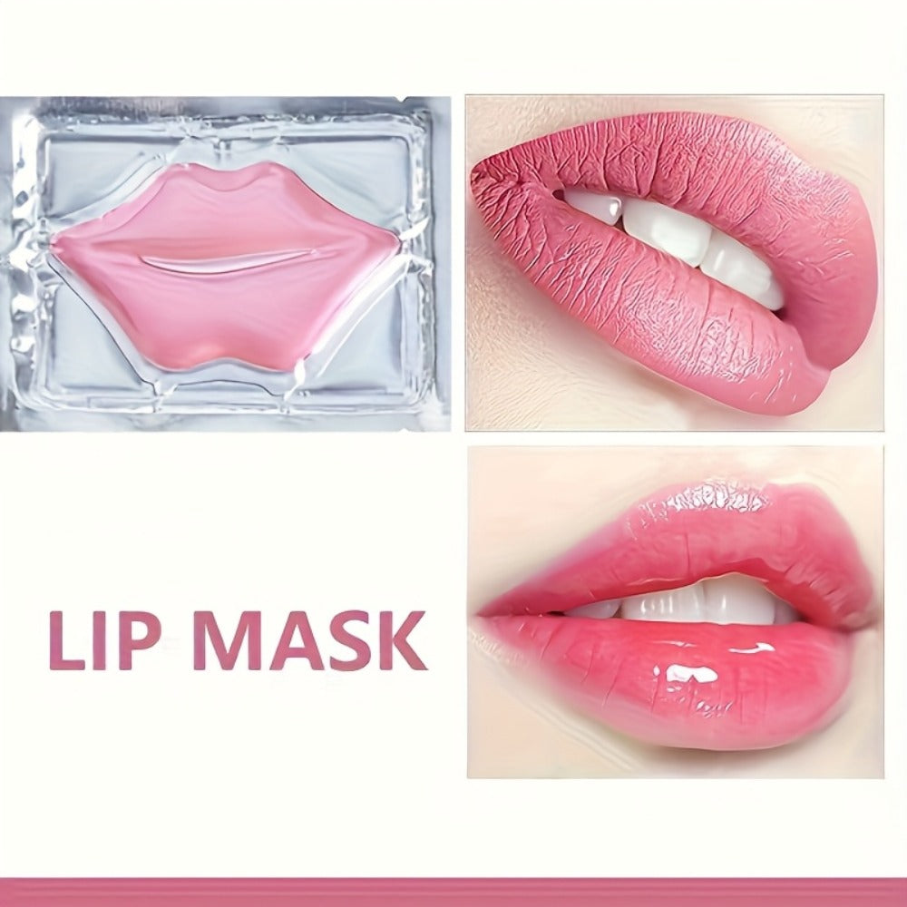 Fifteen Individually Wrapped Pink Lip-Shaped Gel Patches in Clear Rectangular Sachets with 15-Piece Count — image 8