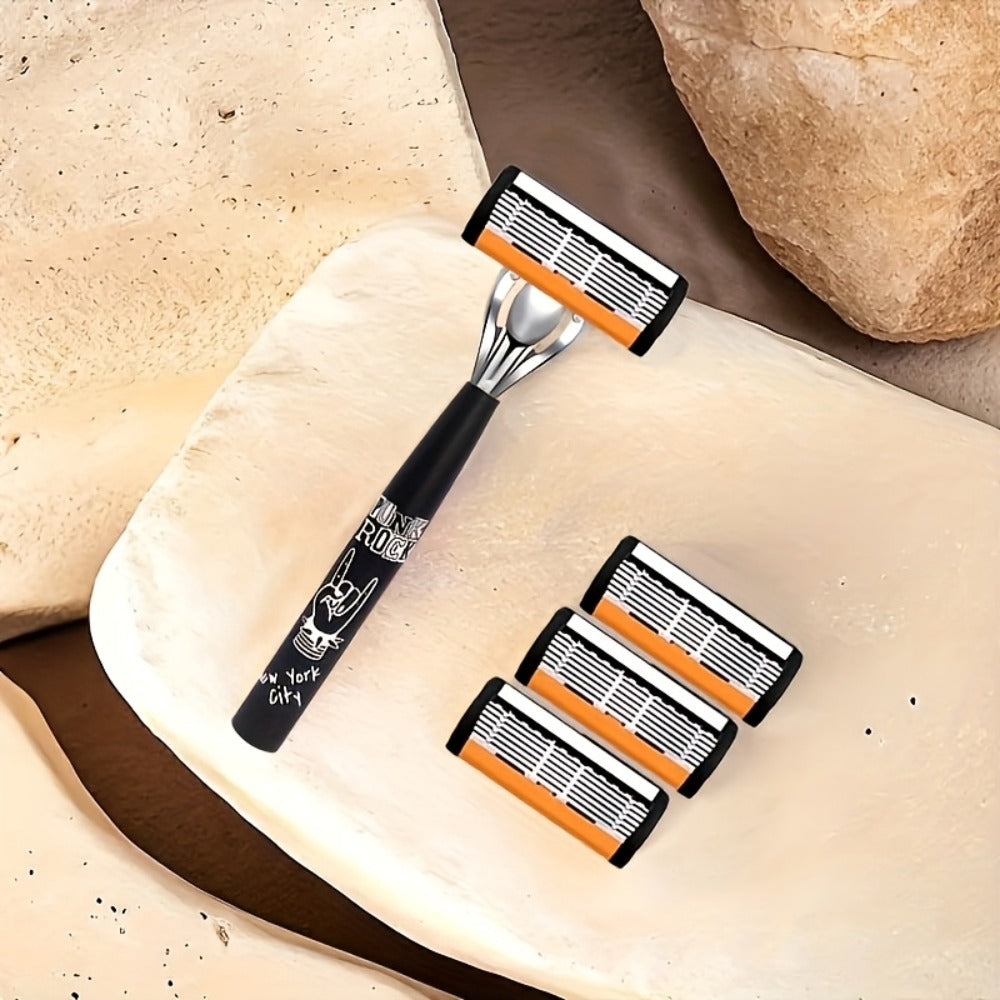 Safety Razor Kit 2 Handles 72 Double Edge Replacement Blades – Classic Wet Shaving Razor Set with Non-Slip Ergonomic Grip for