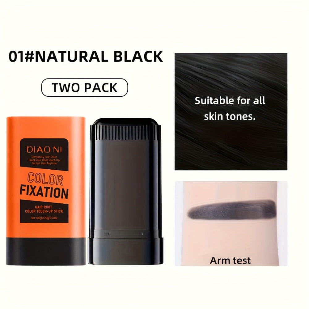 Portable Gray Root Cover Stick 2pcs, Disposable Hair Root Touch-Up with Plant-Based Squalane, Instant Gray Coverage — image 3