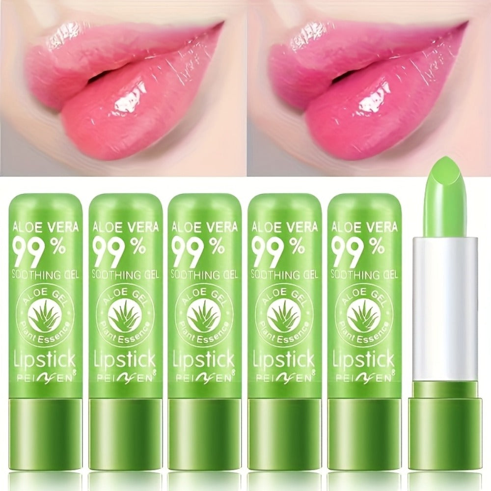 Color Changing Lipstick Set Aloe Squalane Green to Pink Magic Tint pH Reactive Lip Balm Personalized Tint for Women Gift Set 