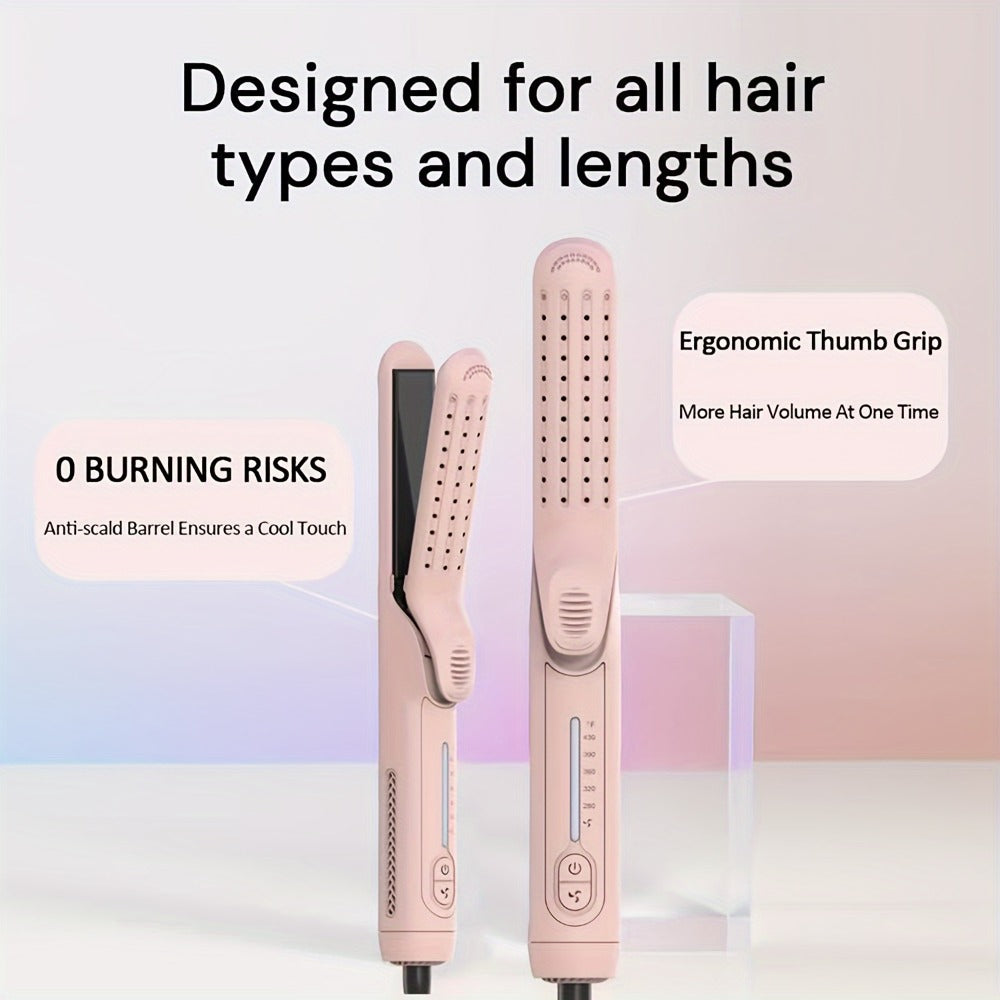 Two-in-One Airflow Hair Styler with Curved Plates, Five Temperature Settings and Pink or Black Finish — image 10