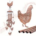 Wind Chime Outdoor Chicken Farmhouse Decor – Aluminum Tube Soothing Sound Garden Porch Patio Hanging Ornament — image 1