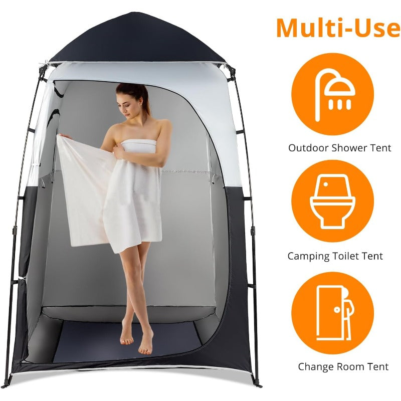 Pop Up Tent Outdoor Shower Camping Changing Room Mesh Floor for Garden, Patio and Yard Use — image 1