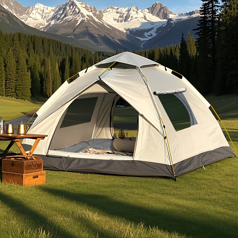 Camping Tent Automatic Pop-Up with Double Doors, Polyester Body and Four Size-Window Configurations — image 1