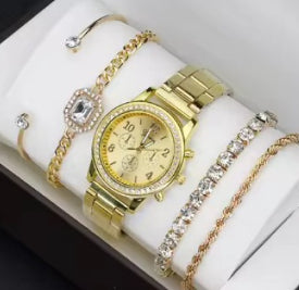 Women's  Set With Bracelet 4 Pieces FashionWatch Quartz