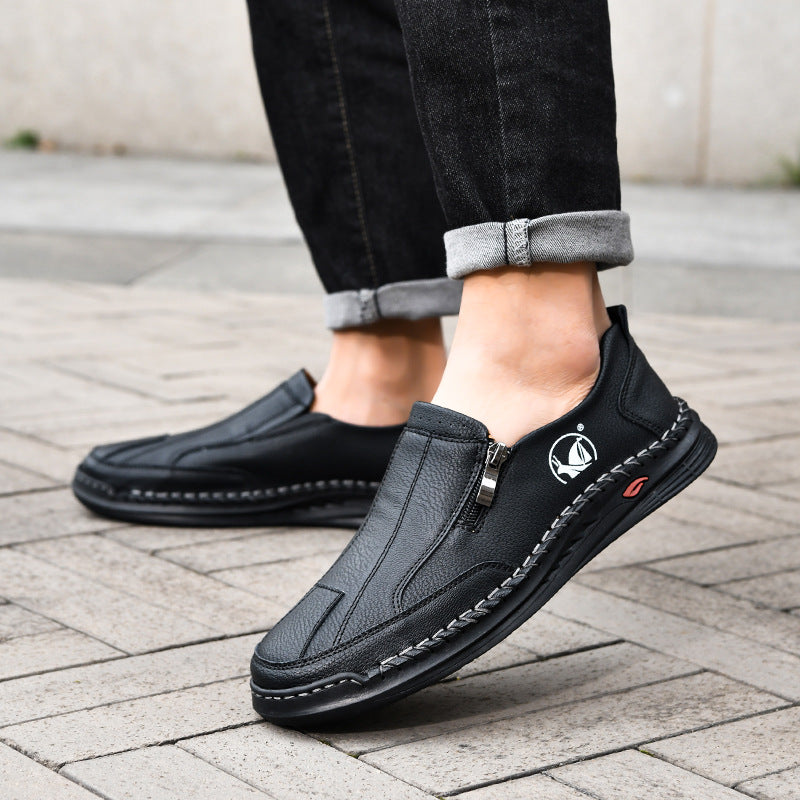 Mens Lace-up Leather Outdoor Casual Shoes