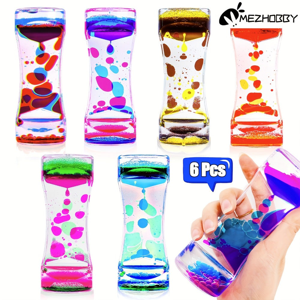 Liquid Motion Bubbler Timer 6 12 Pack Sensory Fidget Toys for Kids Adults, Colorful Liquid Hourglass Desk Toy for Stress — im