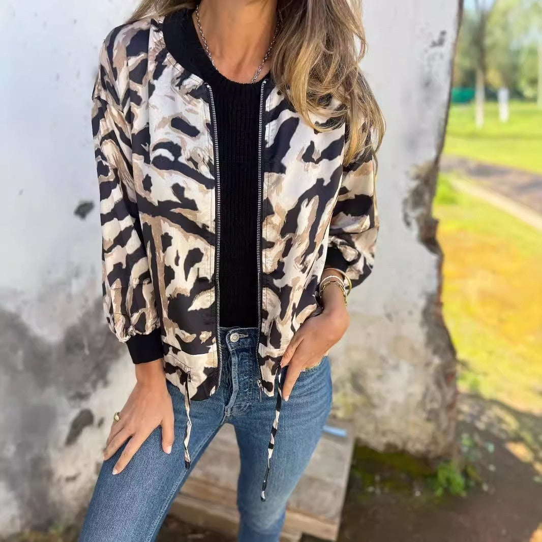 Jacket Zipper Coat Top Women