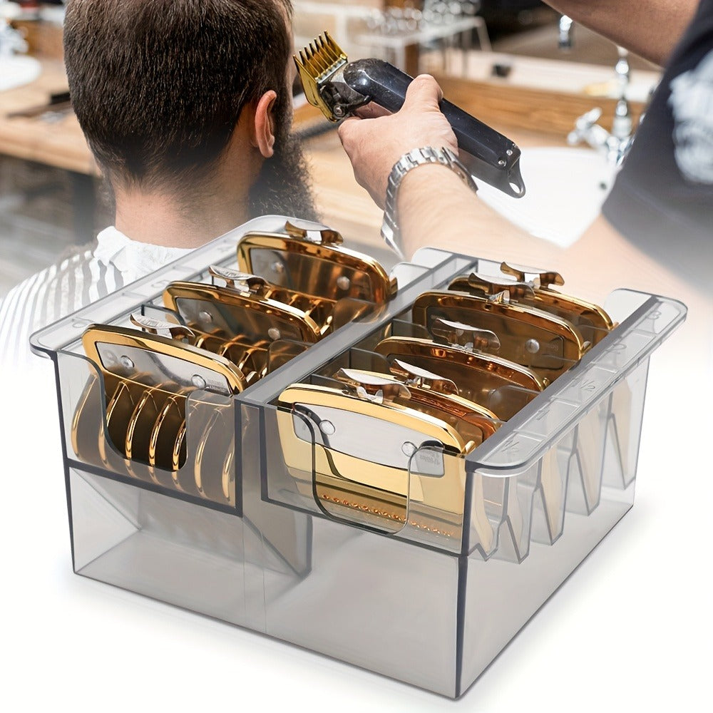 Barber Tool Organizer 8-Slot Clear Plastic Storage Box for Grooming Accessories and Hair Clippers Scissors — image 11