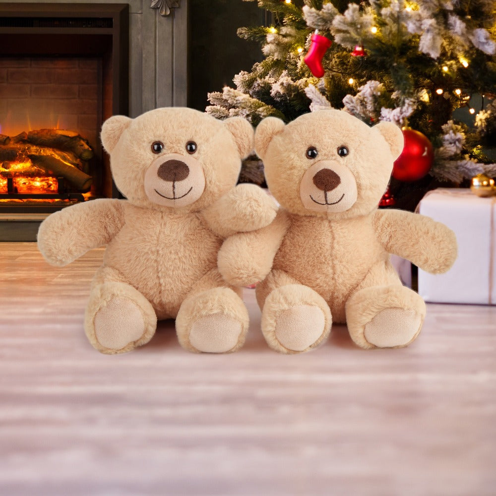 Teddy Bear Bulk Set 5 Pack 8 Inch Small Brown Plush Stuffed Animals with Safe Lock-Washer for Parties, Celebrations and Guest