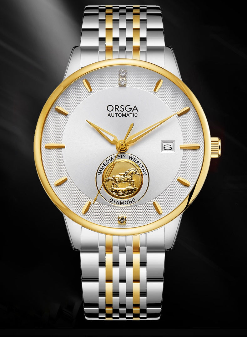 Waterproof Transparent Bottom Business Men's Mechanical Watch
