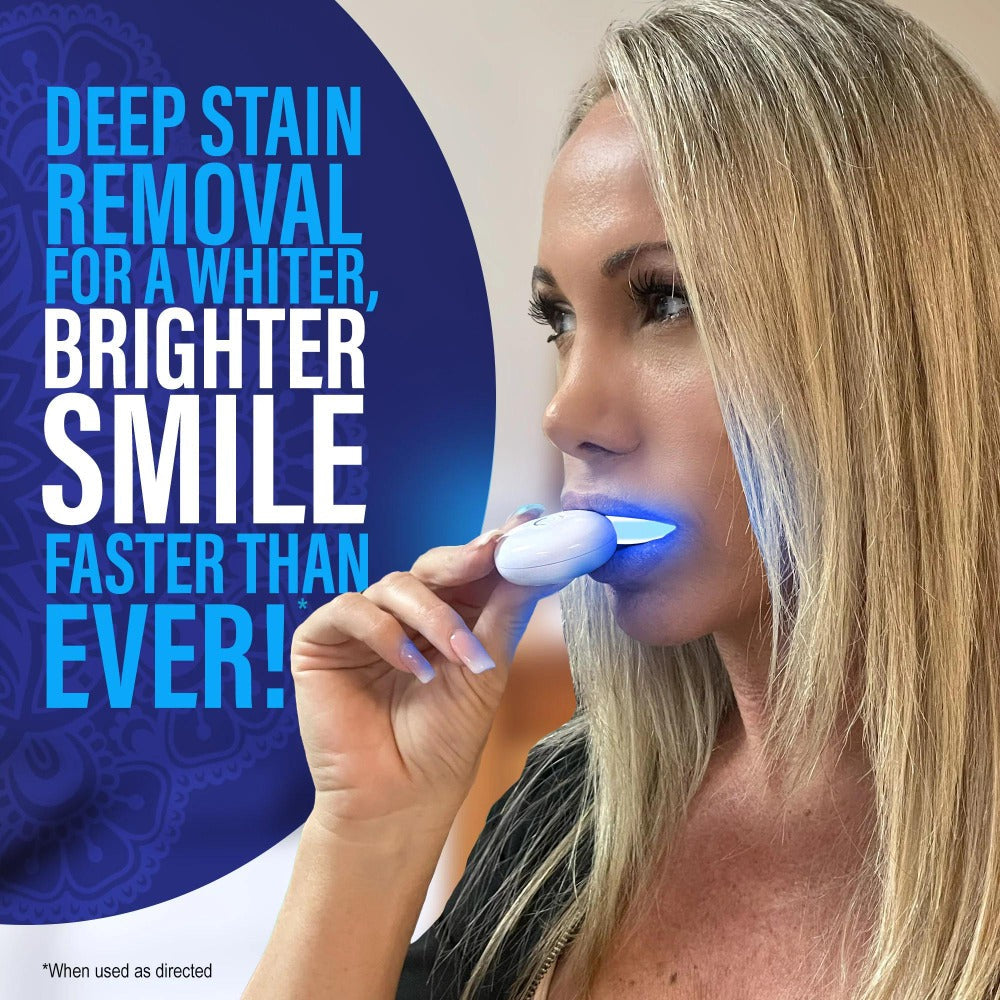 Wireless 16-LED Teeth Whitening Mouthpiece Kit with Two Gel Pens, Cleaning Case and Accessory Packs — image 2