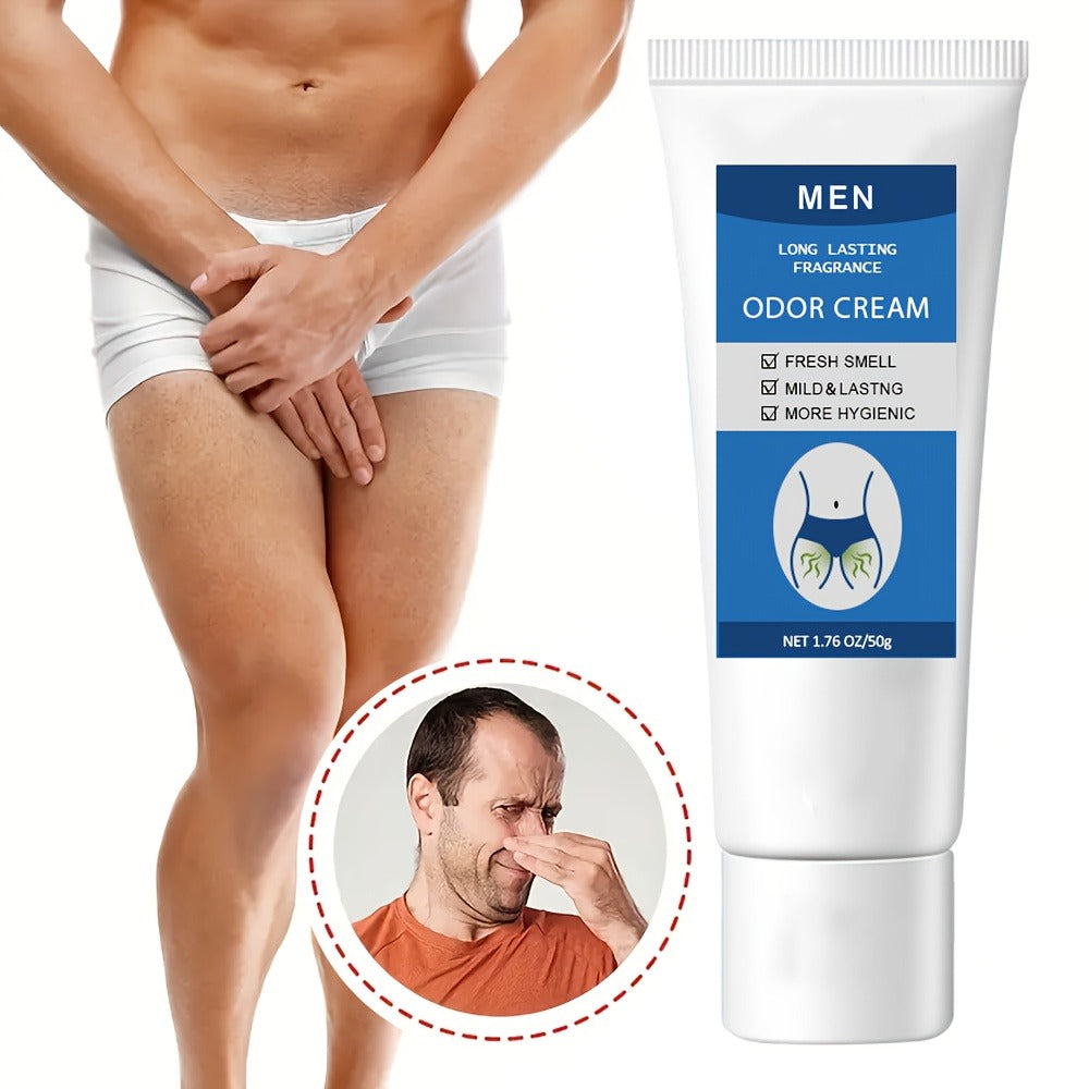 Men's Intimate Deodorant Odor Control Cream 1.76oz 50g – Long-Lasting Gentle Formula Safe for Private Parts Delicate Areas Gr