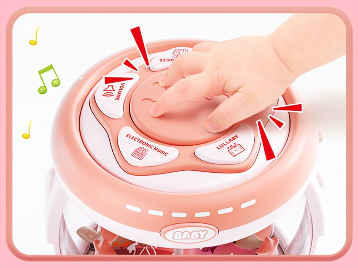 Baby Rotating Projector Music Toy 3 Months+, Interactive Animal Sounds & Lights, Multi-Functional Sensory Learning Toy for In