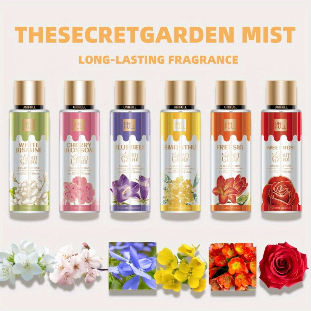 Floral Fruity Eau de Toilette Body Spray for Women 8.4oz – Long-Lasting Hair & Body Mist, 13 Scents Colorful Bottle — image 6