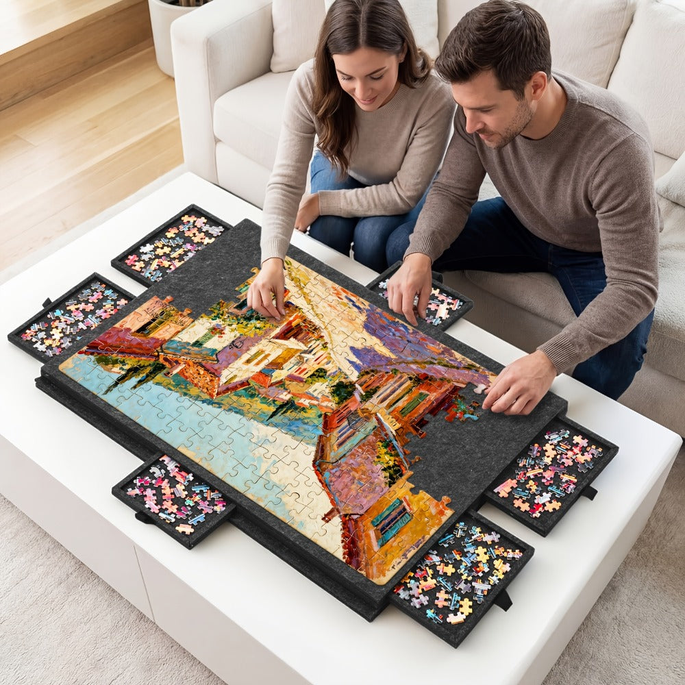 Puzzle Mat for 1000 and 1500 Piece Jigsaw Puzzles in an Extra Large Foldaway Felt Roll-Up Design — image 2
