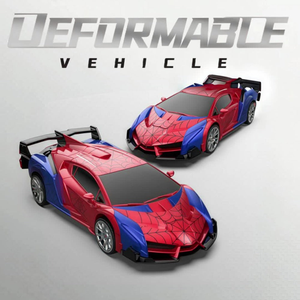 Spider Robot RC Car for Kids 1:18 with LED Lights, One-Button Transform Police Car Stunt Toy — image 10