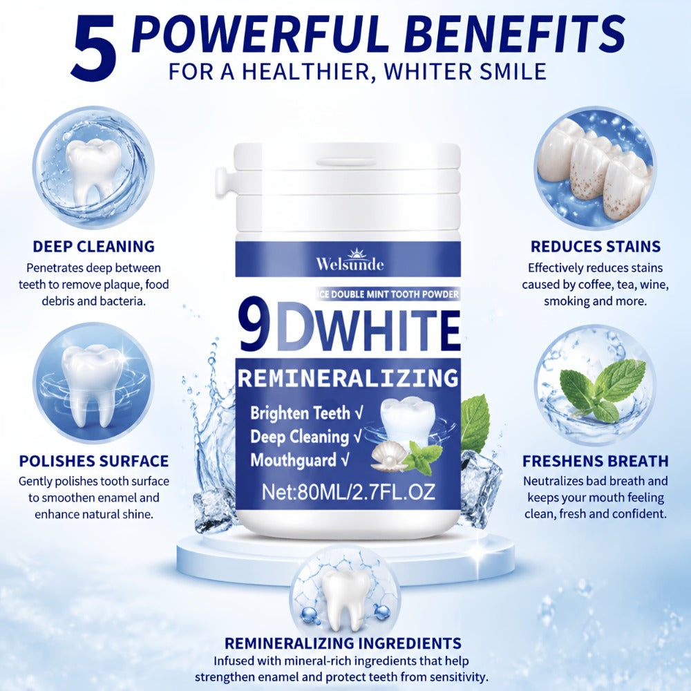 Hydroxyapatite Tooth Powder 2-Pack Remineralizing Fluoride-Free Deep Cleaning Whitening Mint Toothpowder — image 14