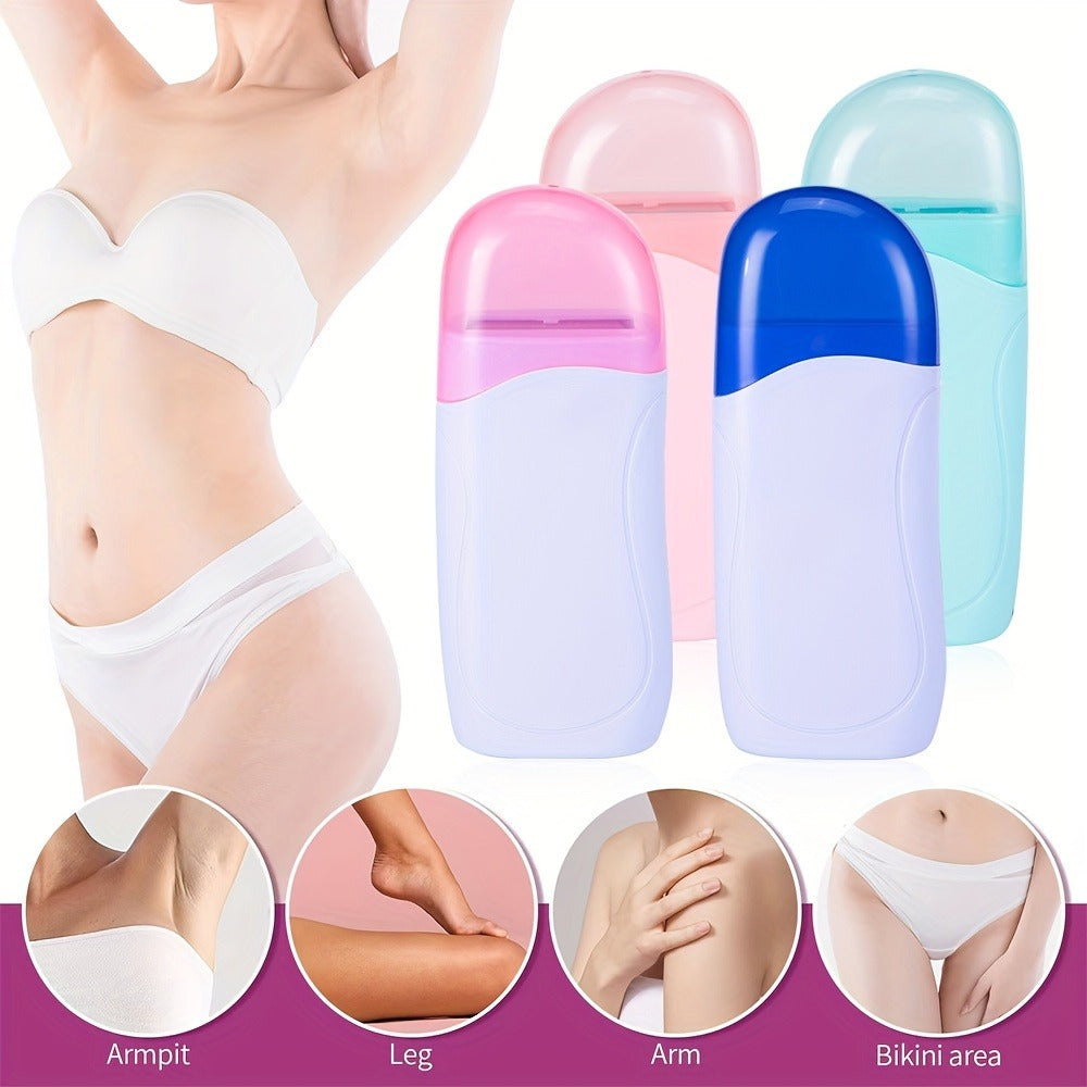 Wax Warmer Roller Kit for Hair Removal – Portable Electric Roll-On Soft Wax Heater for Women & Men, At-Home & Salon Waxing — 