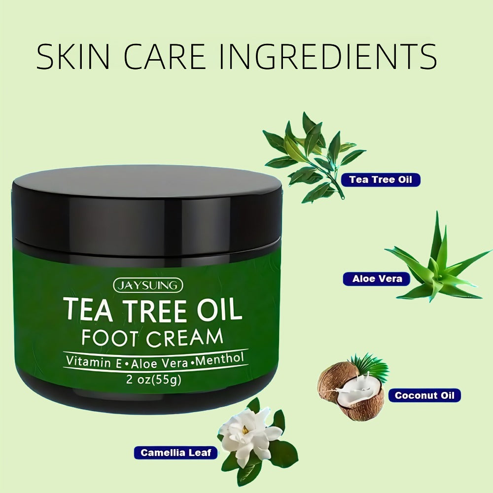 Tea Tree Oil & Coconut Oil Foot & Hand Cream 2-Pack, Deep Moisturizing for Dry Cracked Heels, Rough Hands & — image 2