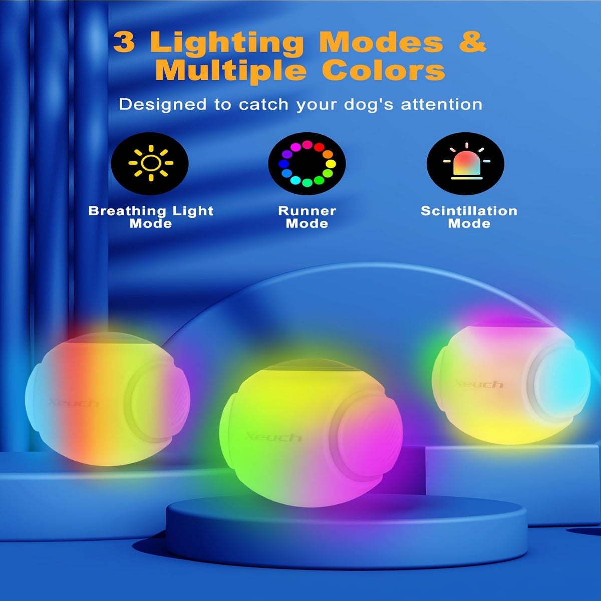 Dog Toy 2.5-Inch Motion-Activated LED Ball with USB-Rechargeable Battery for Night Fetch and Chase — image 2