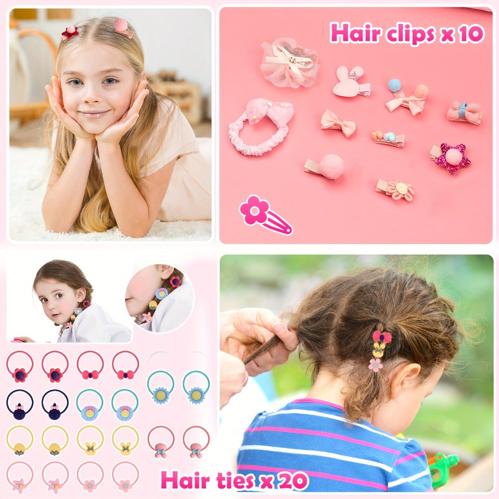 Kids Jewelry & Dress-Up Set 152 PCS, Costume Jewelry Hair Clips Bands & Accessories for Girls Ages 3+ — image 3