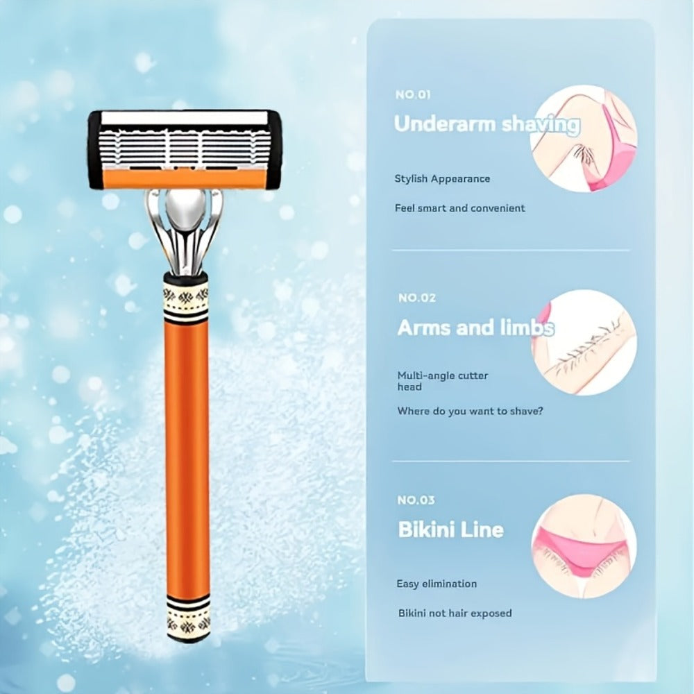 Double Edge Safety Razor Set for Men with 2 Handles & Stainless Steel Replacement Blades – Barber-Quality Close Shave Manual 