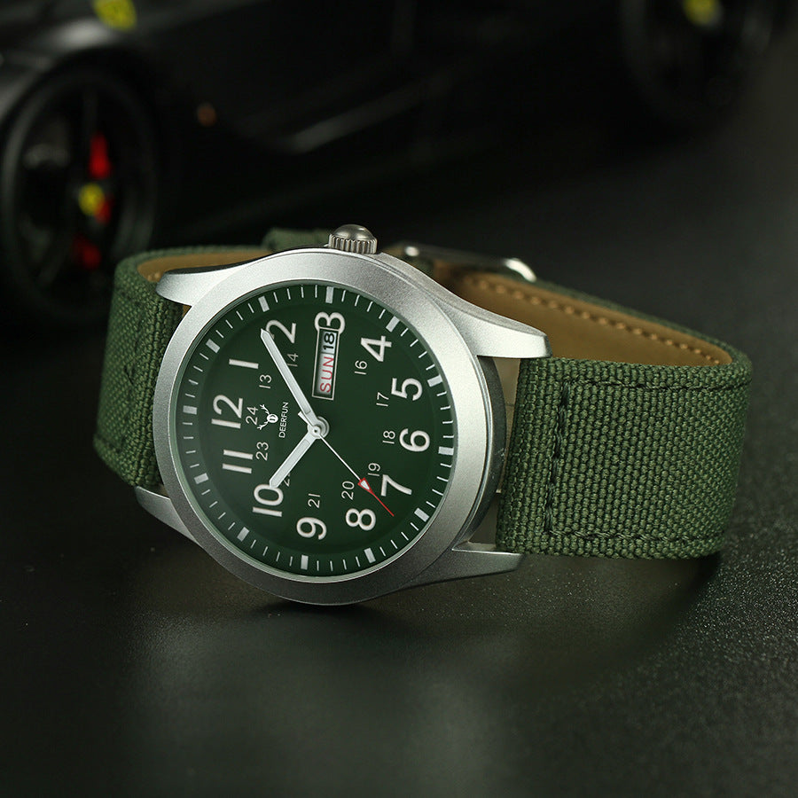 Classic Men's Nylon Canvas Waterproof Sports Watch