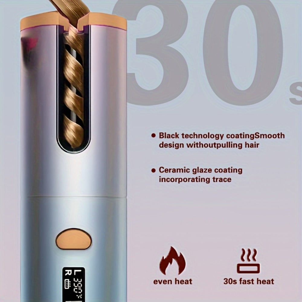 USB-Rechargeable Automatic Curling Chamber with Six Heat Settings, LCD Timer and Four Color Options — image 12