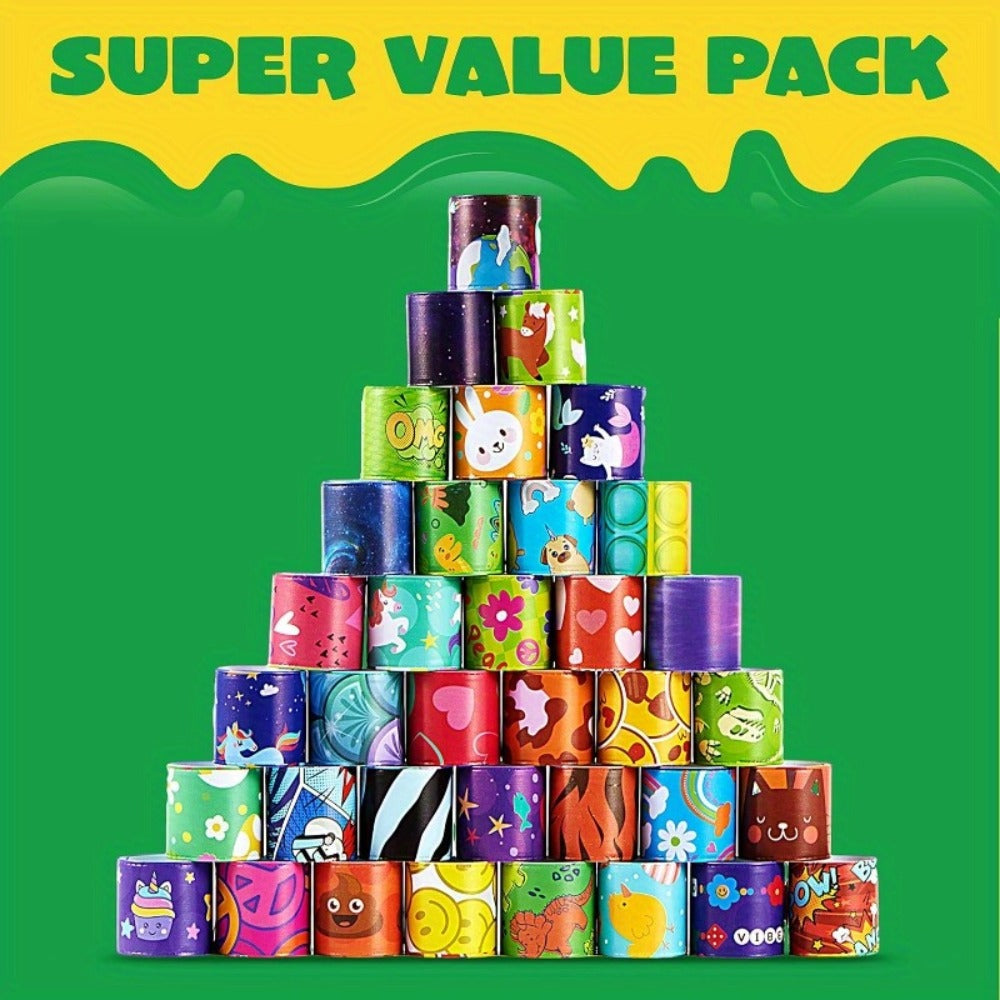 288 Pcs Slap Bracelets Party Favors Bulk Set, 36 Colorful Designs for Kids, Classroom Prizes, Goodie Bags — image 7