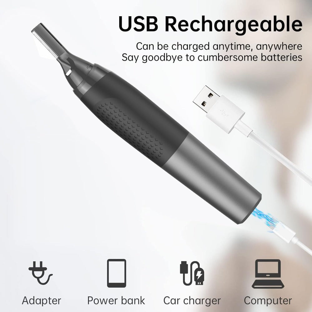 Rechargeable Eyebrow & Nose Ear Hair Trimmer for Men, Electric Detail Trimmer for Neckline Sideburns — image 3