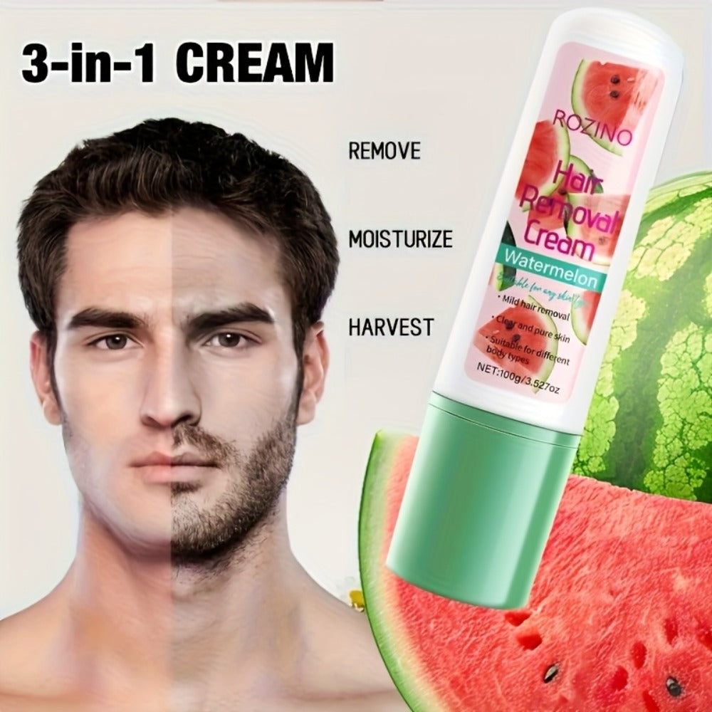 Hair Removal Cream ROZINO 100g Watermelon Roll-On Bottle with Carton for External Body Grooming — image 4