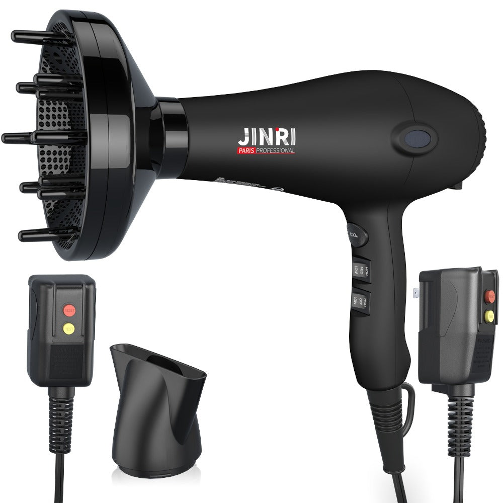 JINRI 1875W Hair Dryer with Three Heat Settings, Two Speeds and One- or Three-Accessory Package Options — image 8