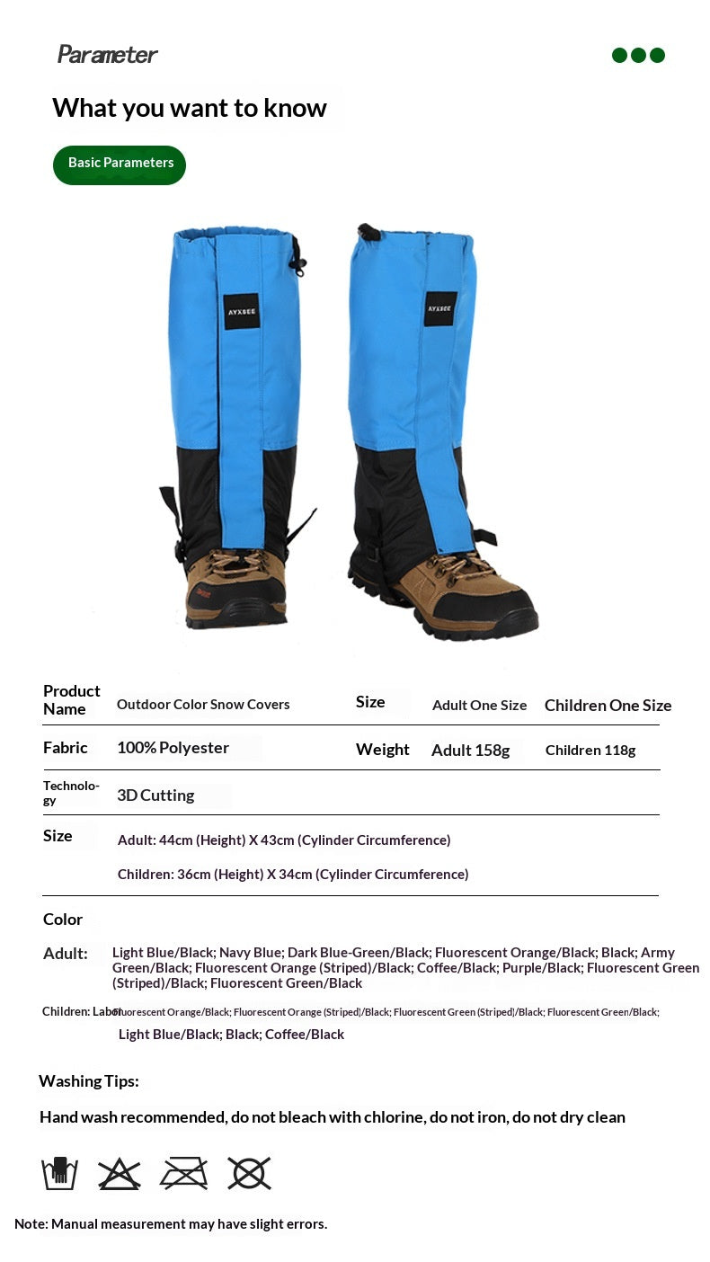 Outdoor Desert Mountaineering Leggings And Sandproof Footmuffs
