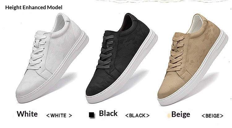 Mens Invisible Height Increasing Thick Soled Elevating Shoes Mens Casual White Trendy Athletic Sneakers