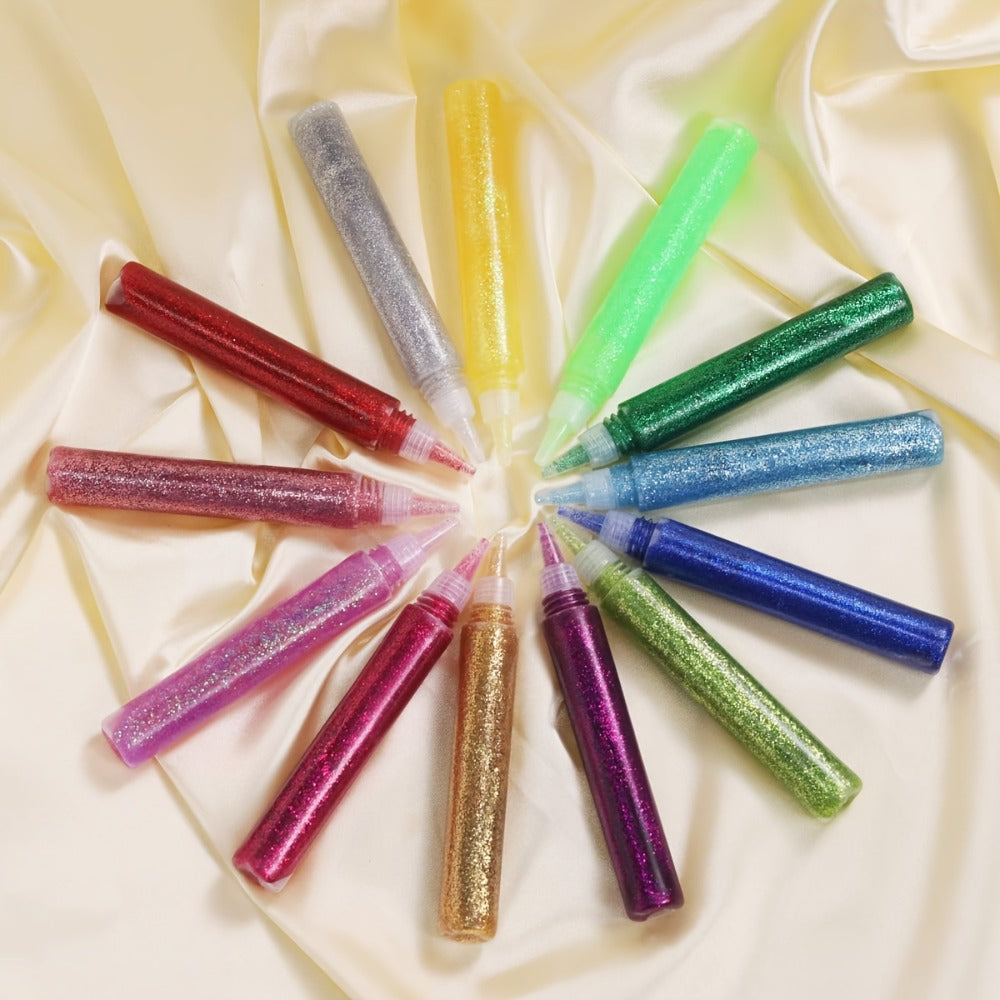 Glitter Glue Pens 30 Count Sparkle Set for Kids, 15 Colors Extra Fine Gel Glue for Arts Crafts Scrapbooking Slime School Proj