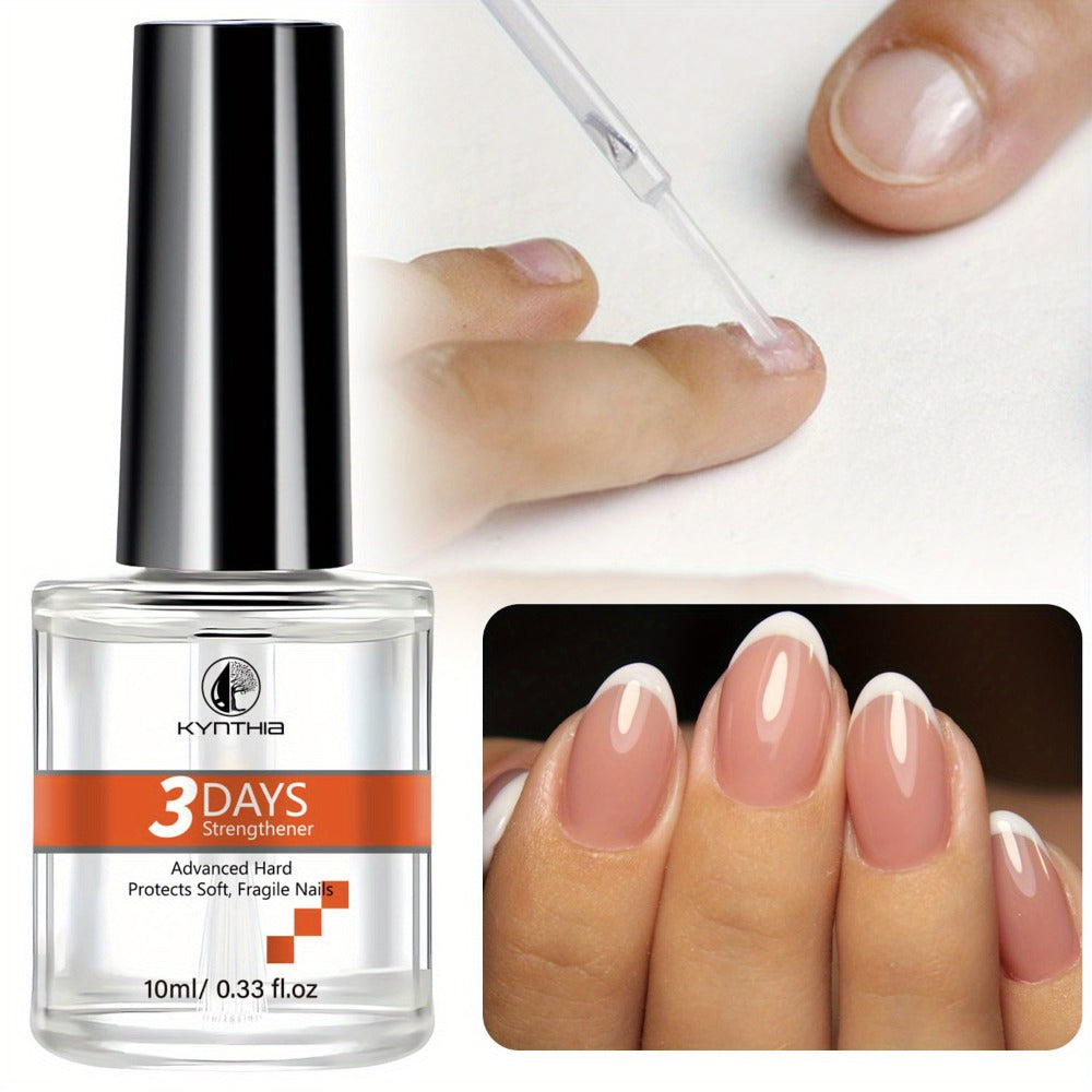 Clear 10 ml Nail Care Coating in Round Bottle with Black Cap and Orange 3 Days Label for Manicure Routines — image 8