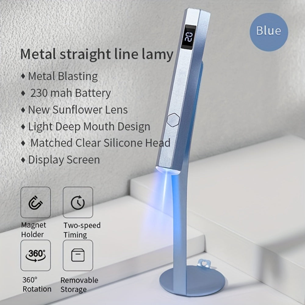 Handheld UV LED Nail Lamp with Magnetic Stand, 20/60s Timer Display, Type-C Port and Five Colors — image 4