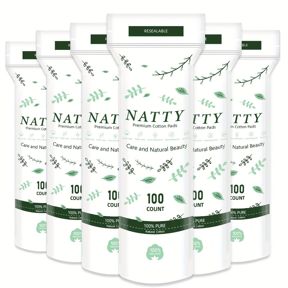 Makeup Remover Pads 600 Count Soft Hypoallergenic Lint-Free Cotton Rounds 360 Locking Edge Unscented Absorbent Disposable Fac
