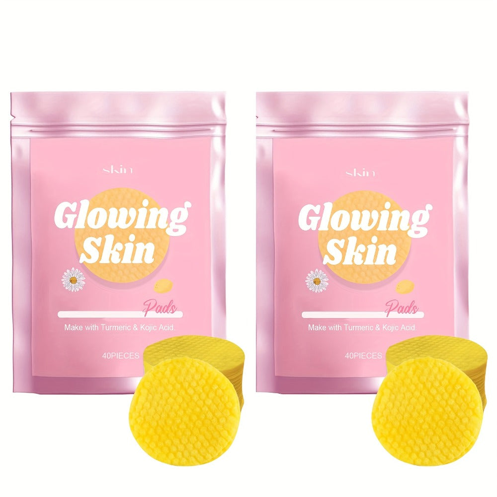 Turmeric Kojic Acid Facial Cleansing Pads Remover 40/80pcs, Exfoliating Toner Wipes for, All Skin Types — image 5