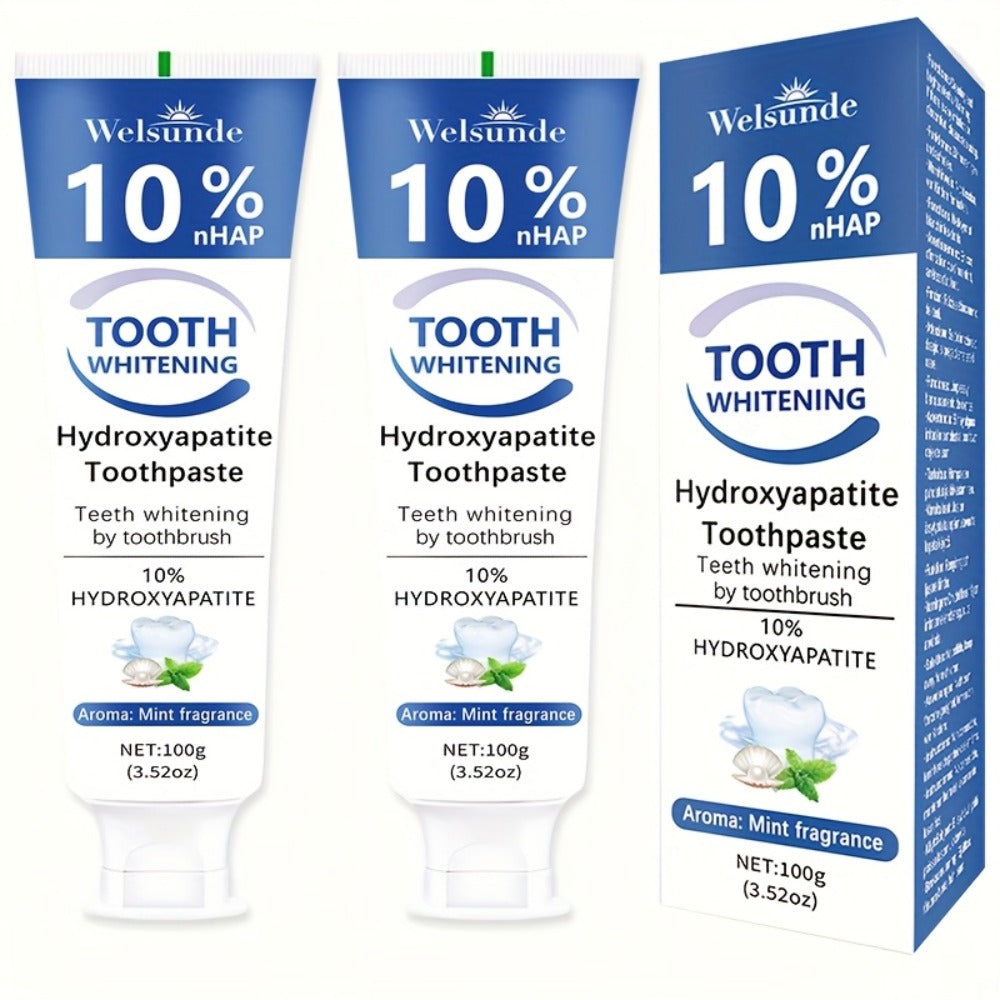 Two-Pack 100g Mint Toothpaste Tubes with 10% Hydroxyapatite Highlighted on the Package Labels — image 10