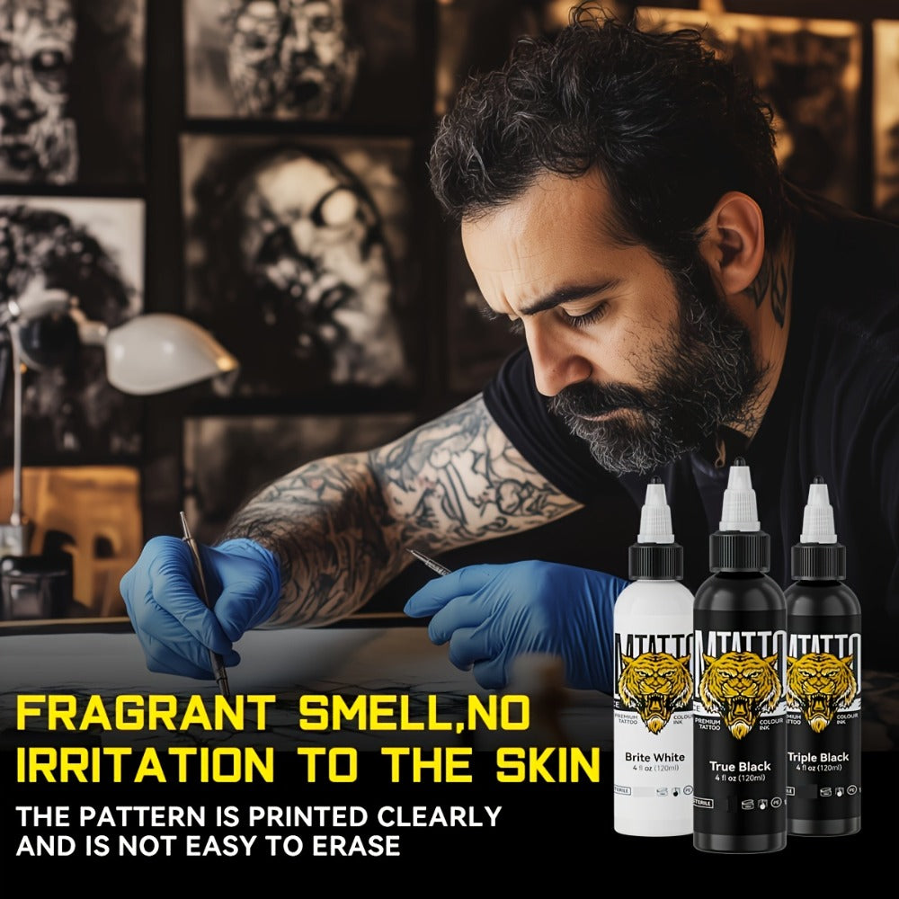 Tattoo Ink DMTATTOO Advanced 4.06oz 120ml Single-Bottle Options in Seven Solid Colors with Item-Specific Color, Capacity and 