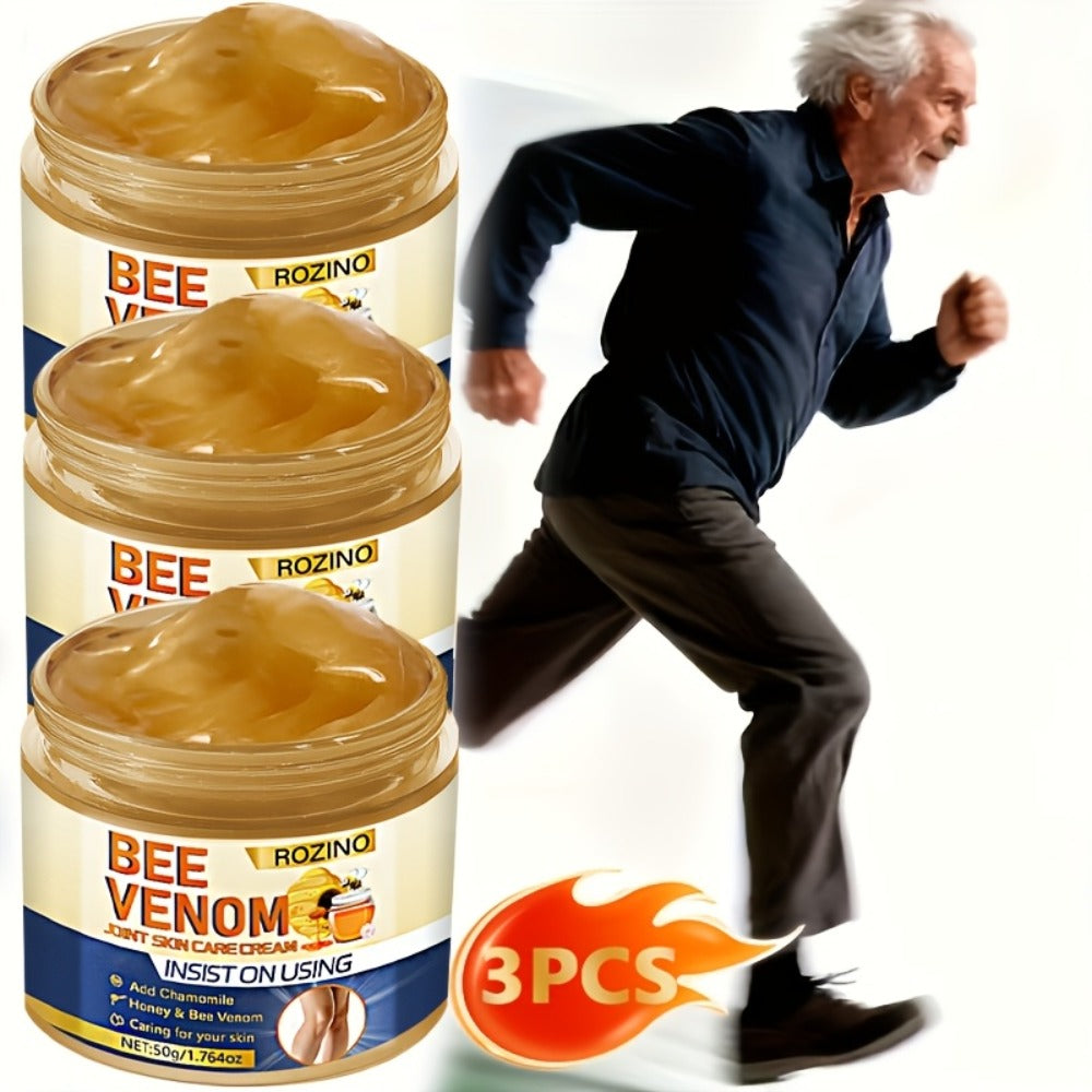 Bee Venom Cream for Joint & Skin Care 3 Pcs 50g Each – Moisturizing Brightening Body Cream with Vitamin C for Dry Rough Skin 