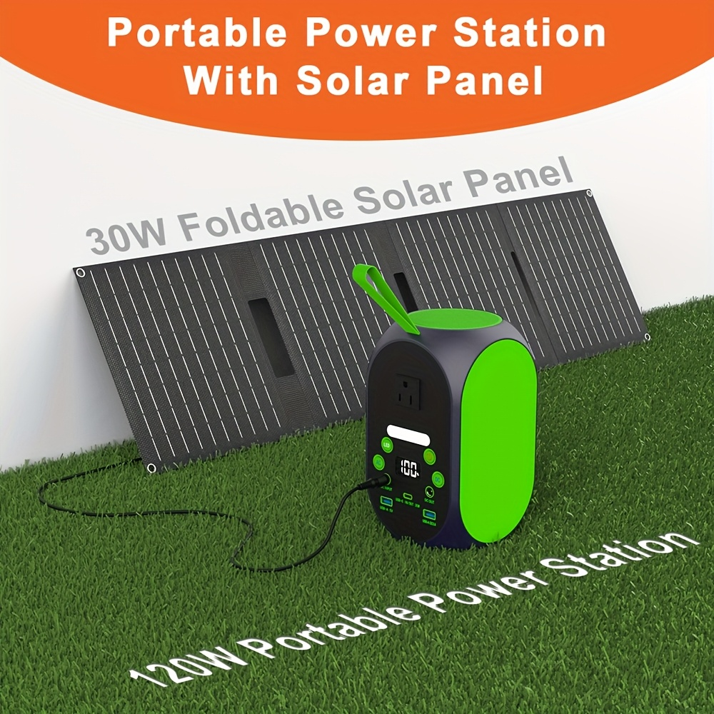 Power Station with Solar Panel, 99.84Wh 120W LiFePO4 Unit with 30W Foldable Solar Panel and Five Outputs — image 5
