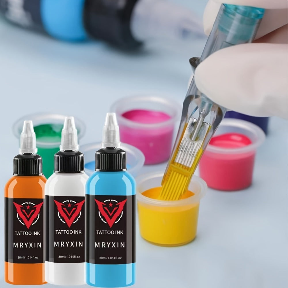 Tattoo Ink 14-Color Set with 1oz 30ml Bottles and One Full Palette Configuration with Item-Specific Color, Capacity and Bottl